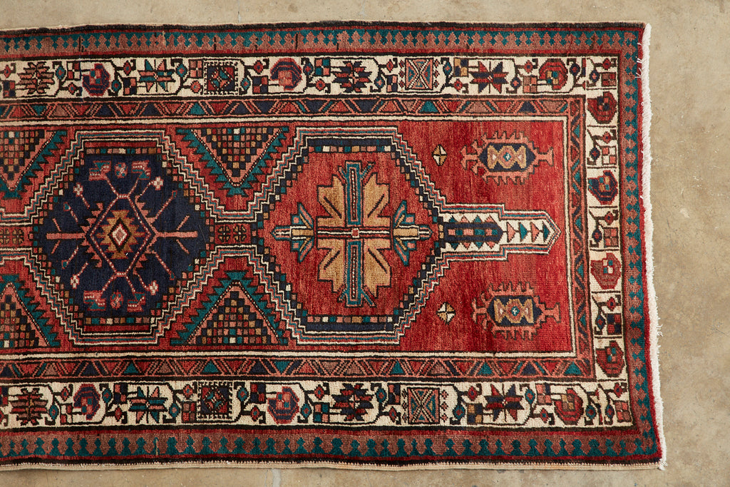 Vintage Persian Kazak Runner Rug