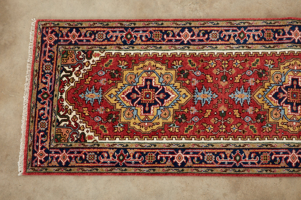 Indo Persian Heriz Serapi Design Runner