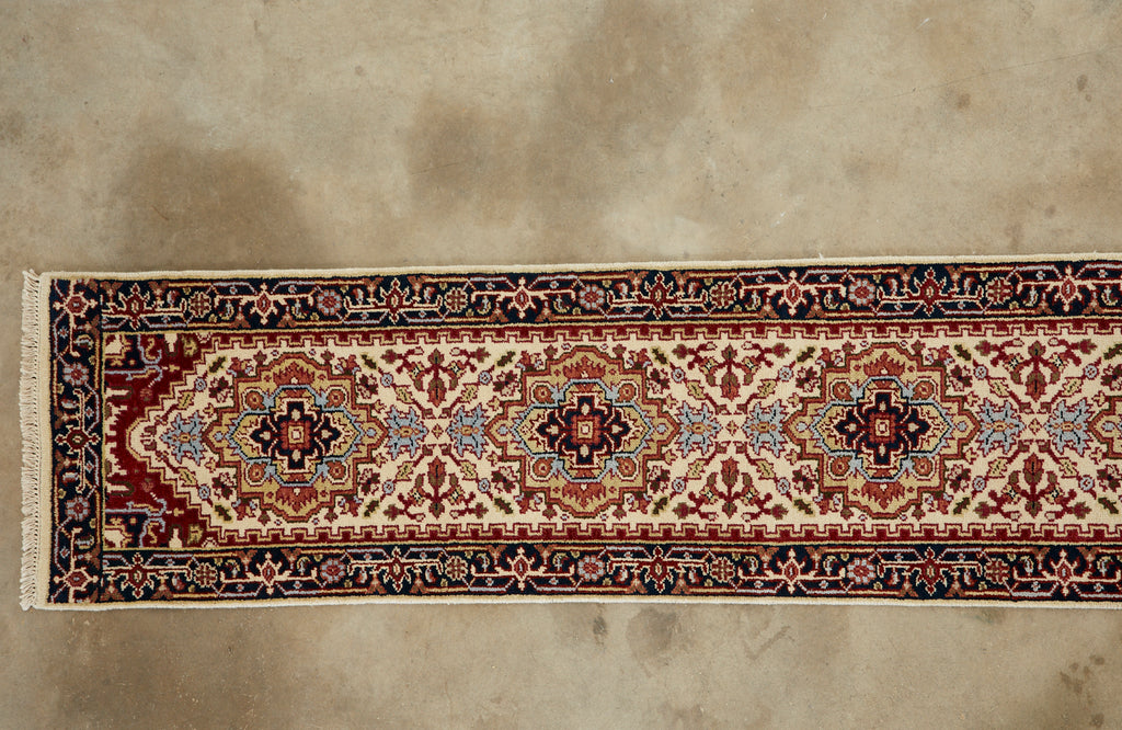 Vintage Indo Persian Serapi Runner Rug