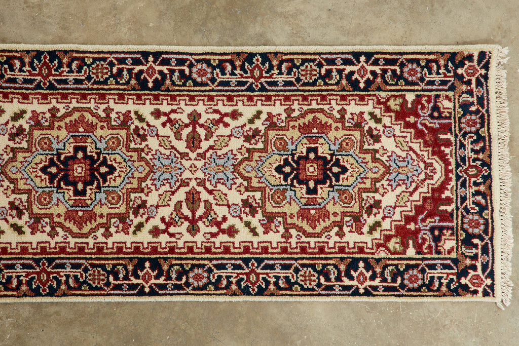 Vintage Indo Persian Serapi Runner Rug