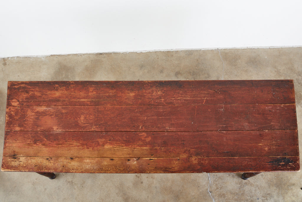 19th Century Country American Pine Farmhouse Work Table