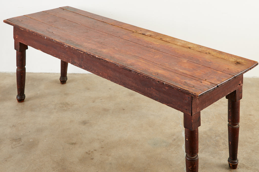 19th Century Country American Pine Farmhouse Work Table