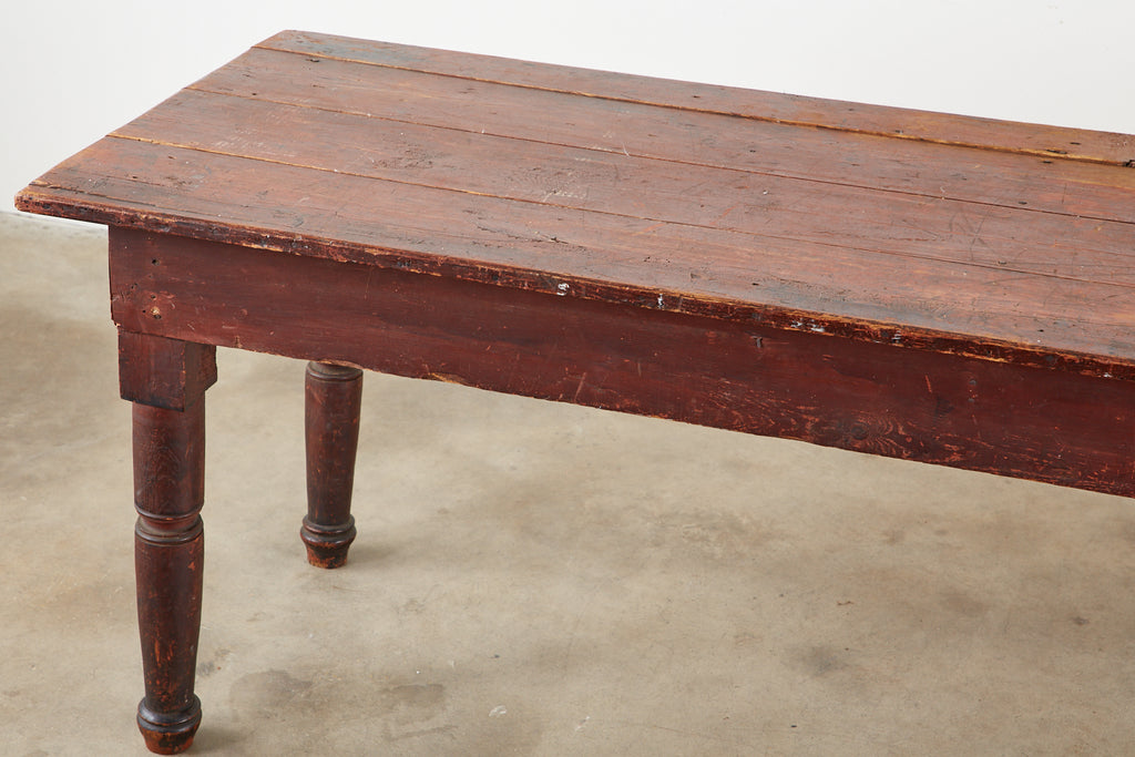 19th Century Country American Pine Farmhouse Work Table