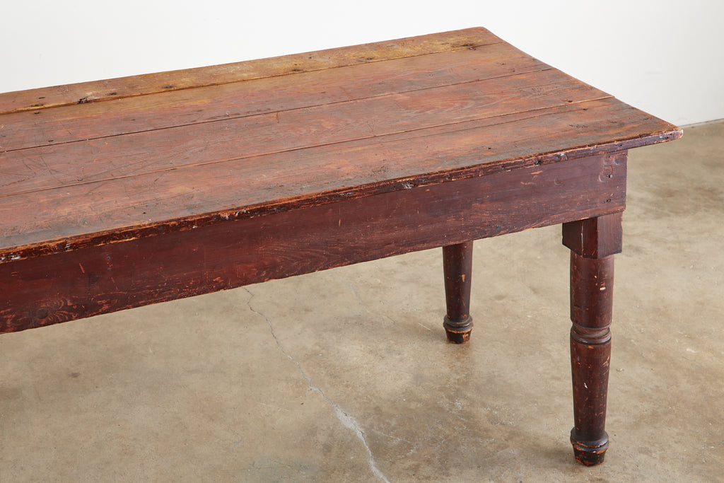 19th Century Country American Pine Farmhouse Work Table