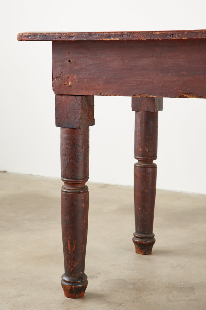 19th Century Country American Pine Farmhouse Work Table