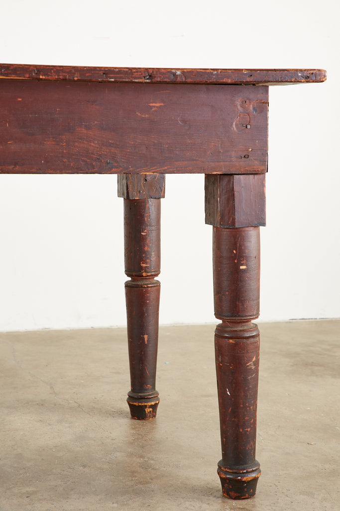 19th Century Country American Pine Farmhouse Work Table