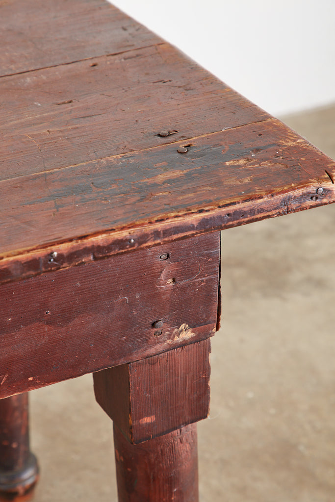 19th Century Country American Pine Farmhouse Work Table