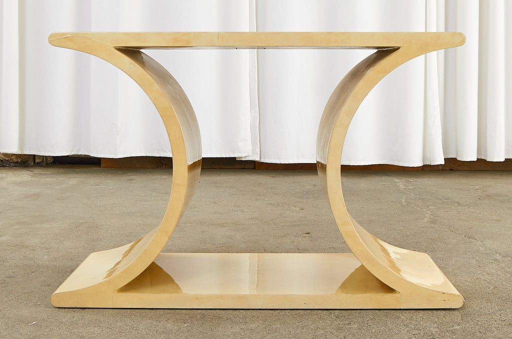 Lacquered Parchment Console or Cocktail Table by Sally Sirkin Lewis