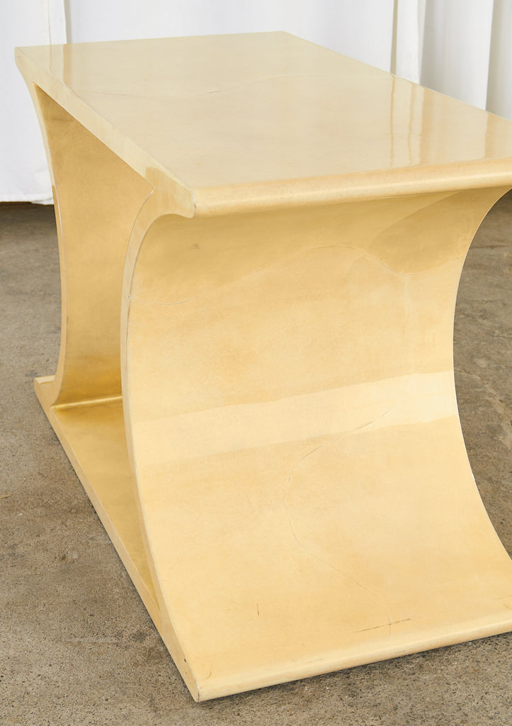 Lacquered Parchment Console or Cocktail Table by Sally Sirkin Lewis