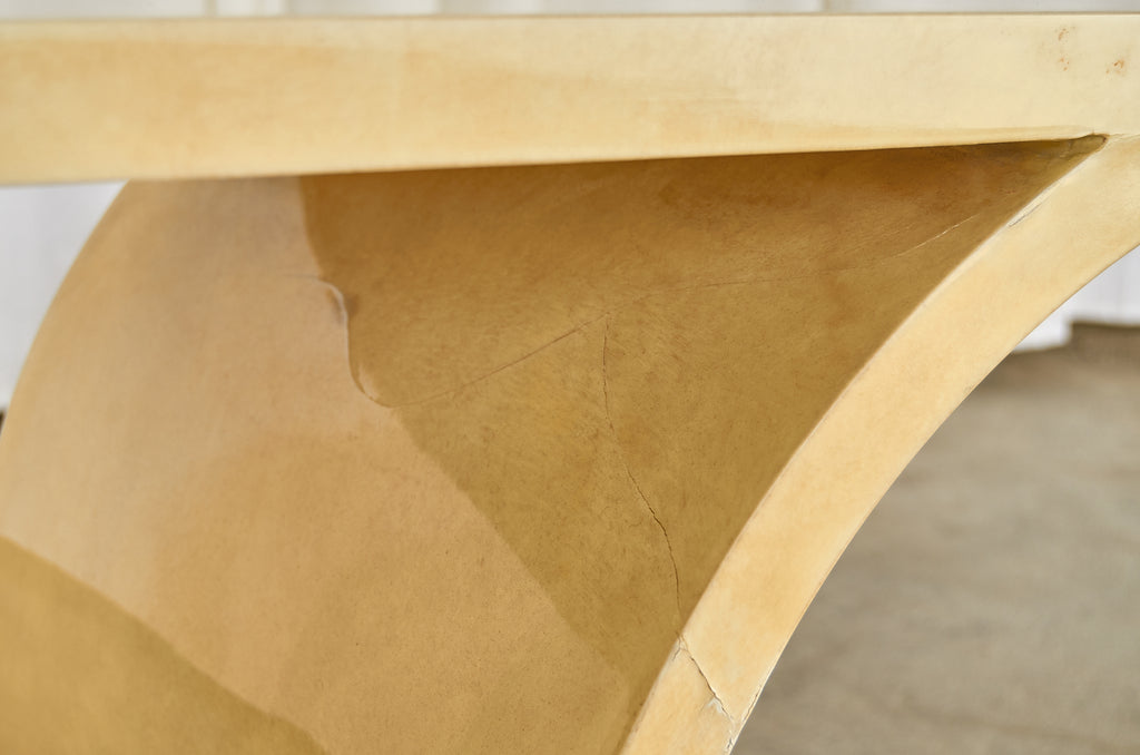 Lacquered Parchment Console or Cocktail Table by Sally Sirkin Lewis