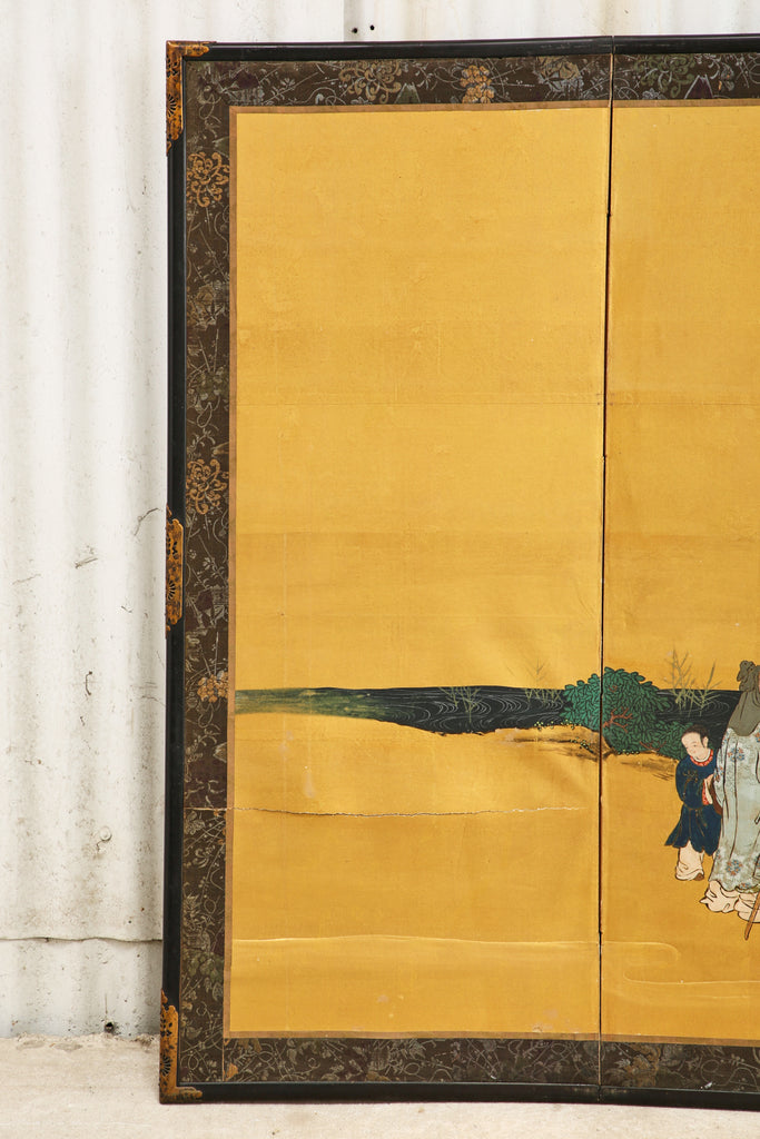 Pair of Japanese Edo Six Panel Screens the Seven Sages