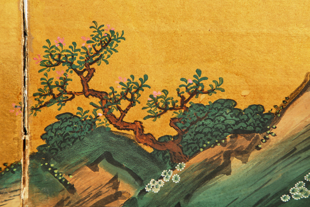 Pair of Japanese Edo Six Panel Screens the Seven Sages