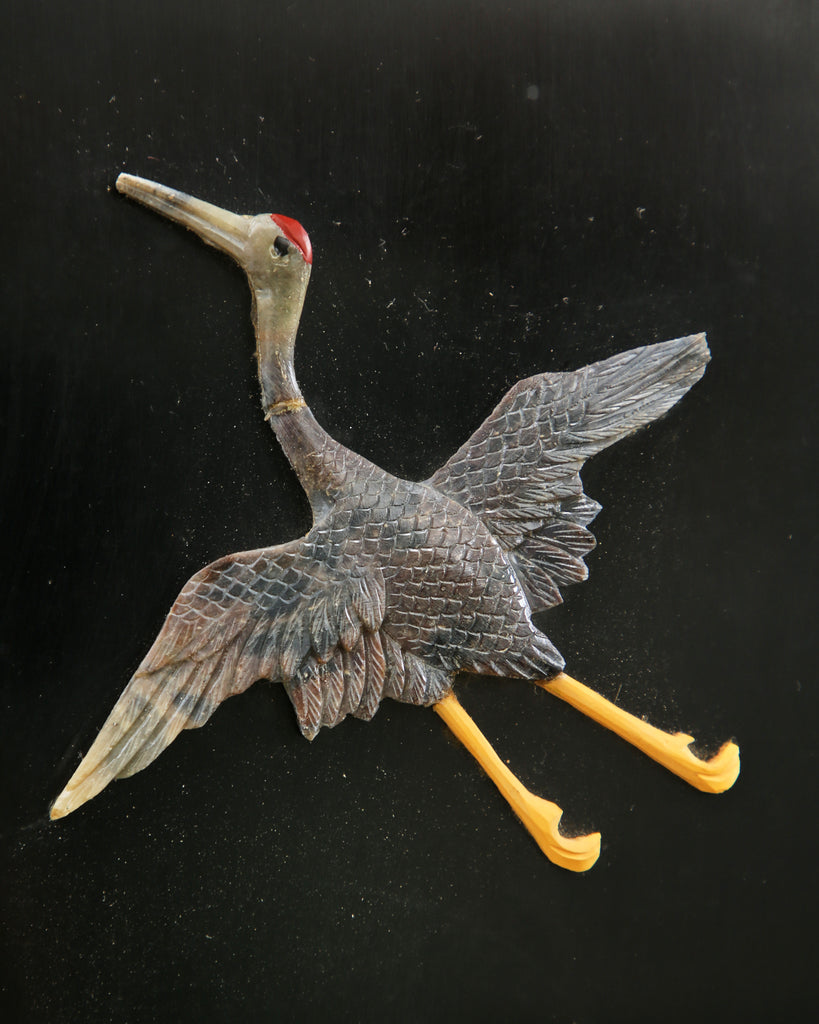 Chinese Export Four Panel Carved Soapstone Coromandel Screen