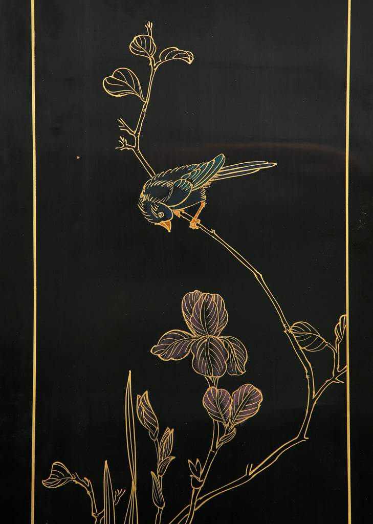 Chinese Export Four Panel Carved Soapstone Coromandel Screen