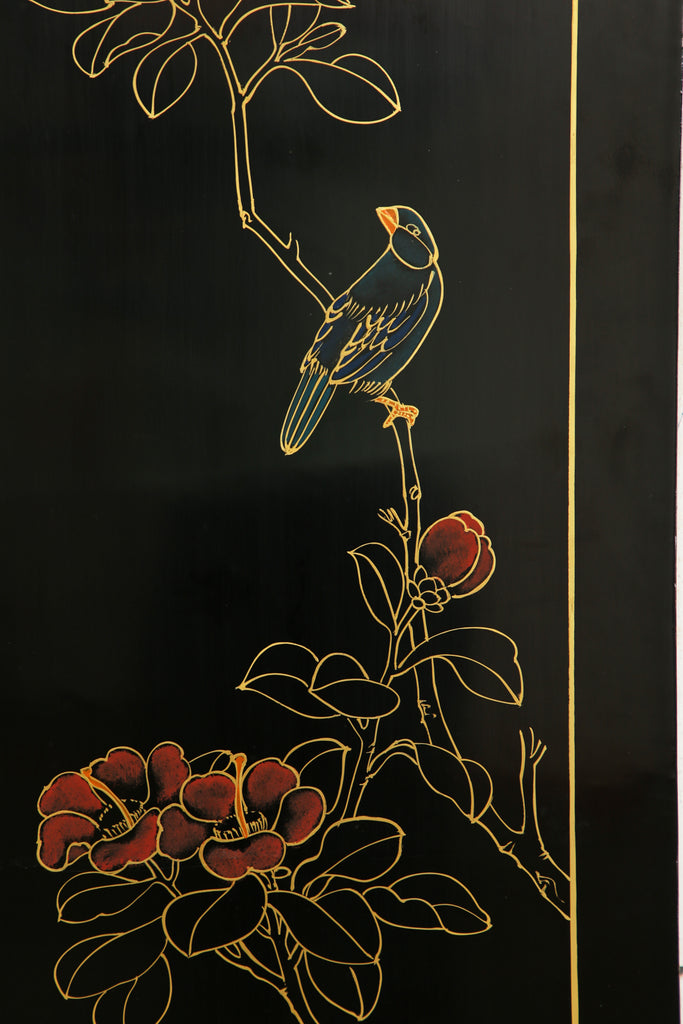 Chinese Export Four Panel Carved Soapstone Coromandel Screen