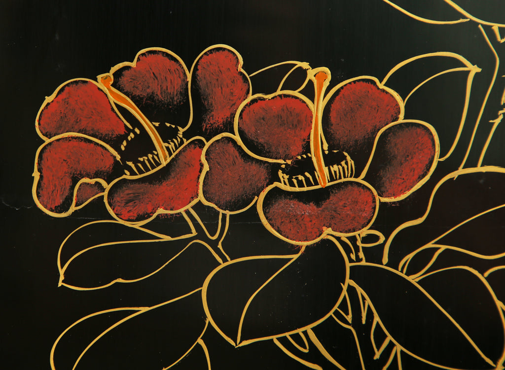 Chinese Export Four Panel Carved Soapstone Coromandel Screen