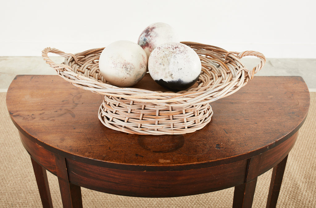 Set of Three Painted Dyed Ostrich Egg Specimens