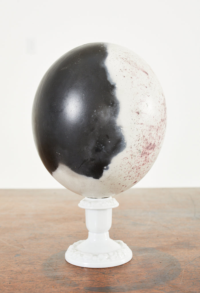 Set of Three Painted Dyed Ostrich Egg Specimens