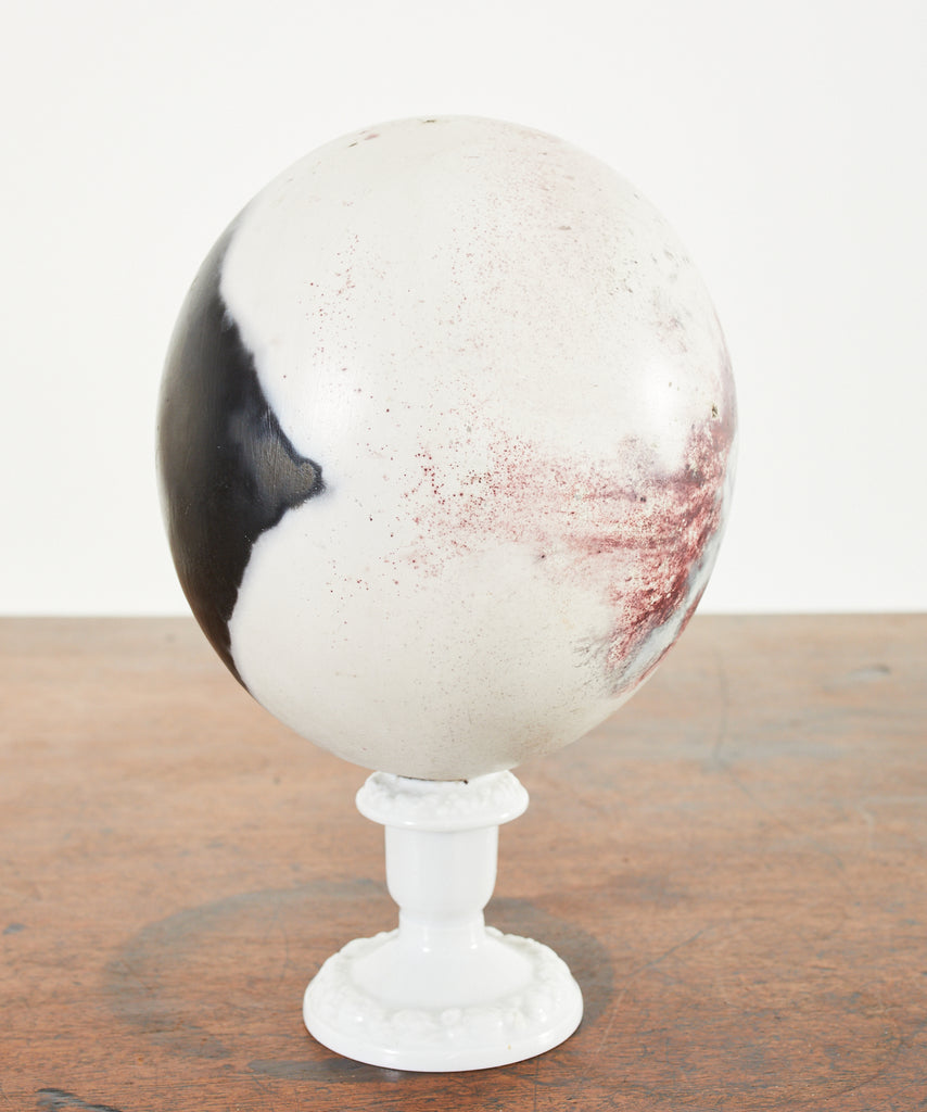 Set of Three Painted Dyed Ostrich Egg Specimens