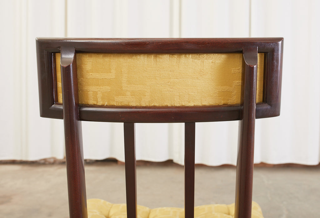 Set of Six English Regency Mahogany Tufted Dining Chairs