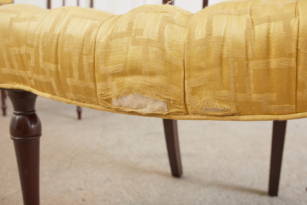 Set of Six English Regency Mahogany Tufted Dining Chairs