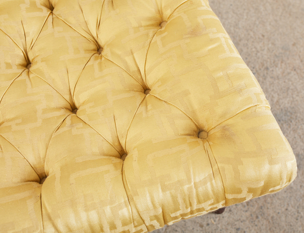 Set of Six English Regency Mahogany Tufted Dining Chairs