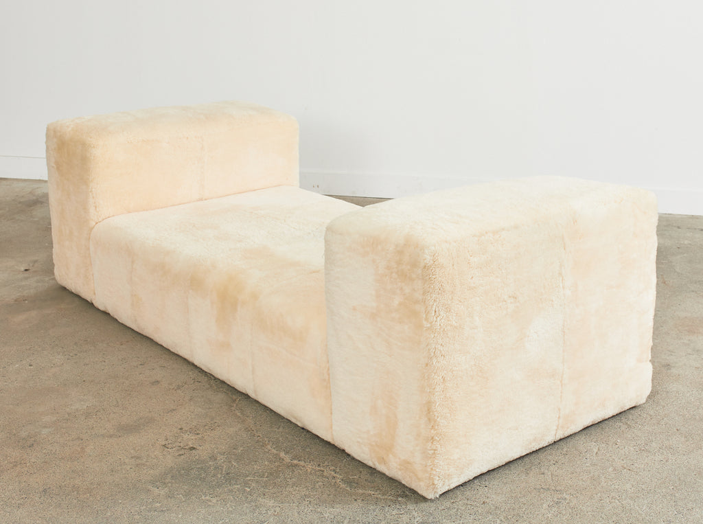 Martyn Lawrence Bullard Faux Fur Sheepskin Daybed Settee