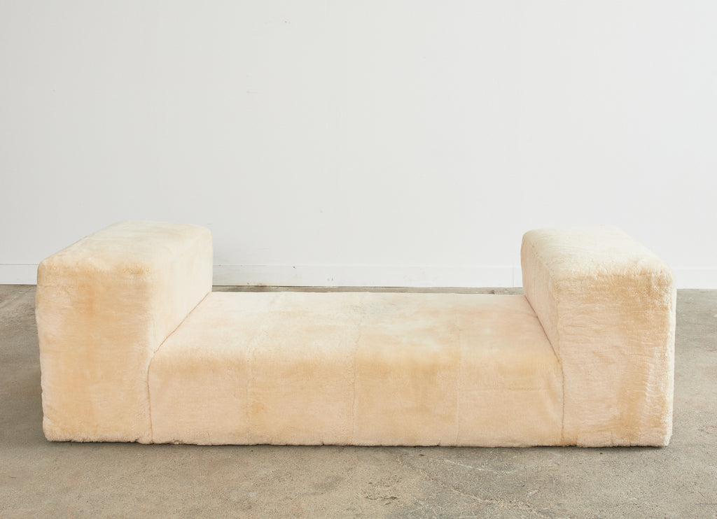 Martyn Lawrence Bullard Faux Fur Sheepskin Daybed Settee