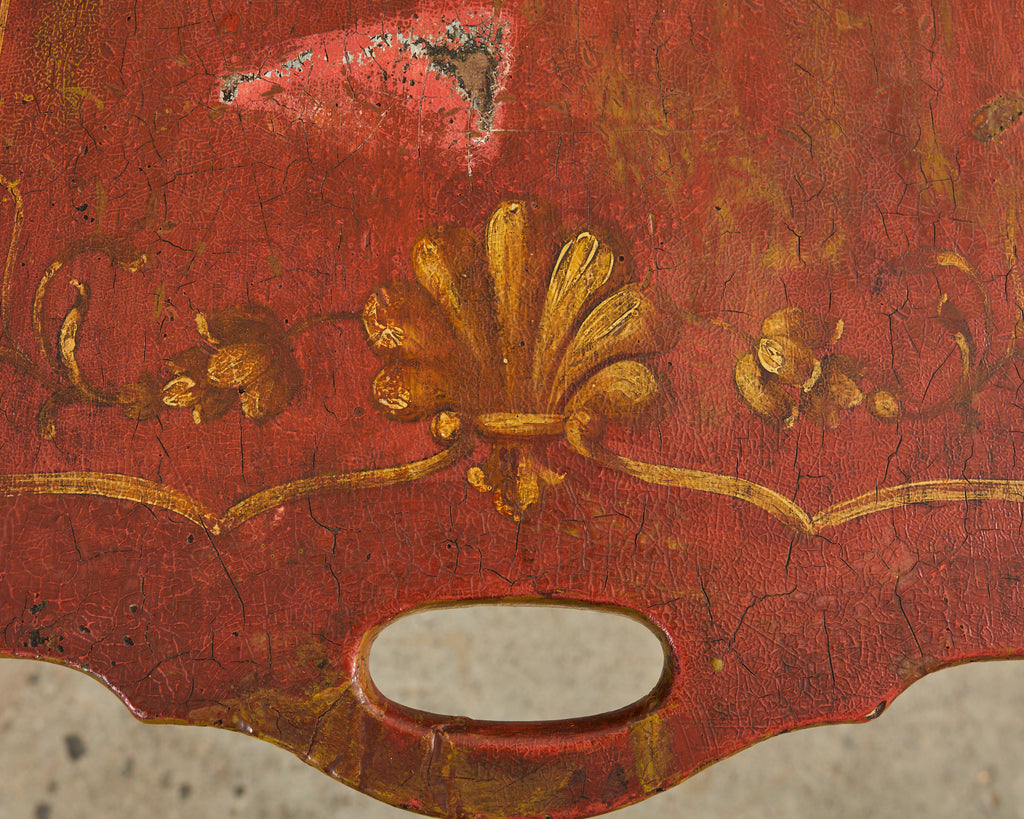 19th Century Queen Anne Style Tray Table Lacquered by Ira Yeager