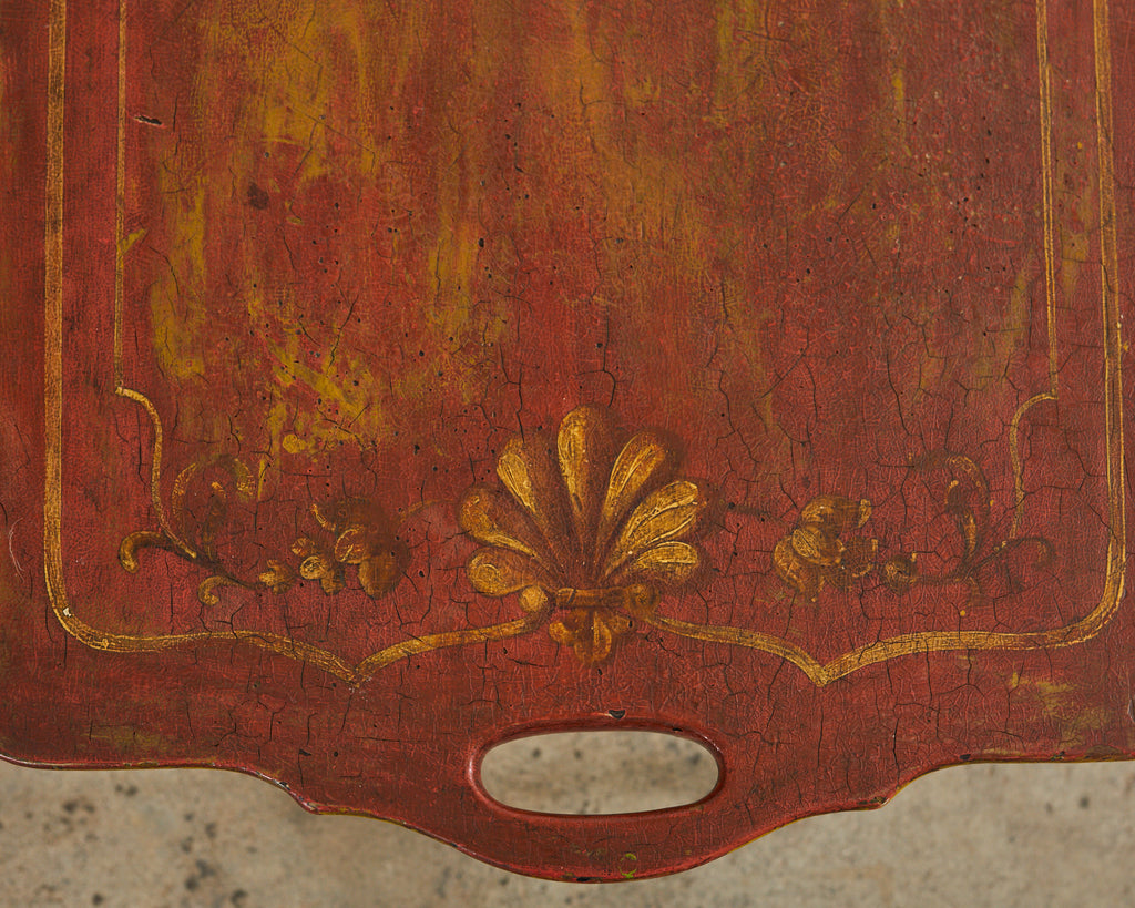 19th Century Queen Anne Style Tray Table Lacquered by Ira Yeager