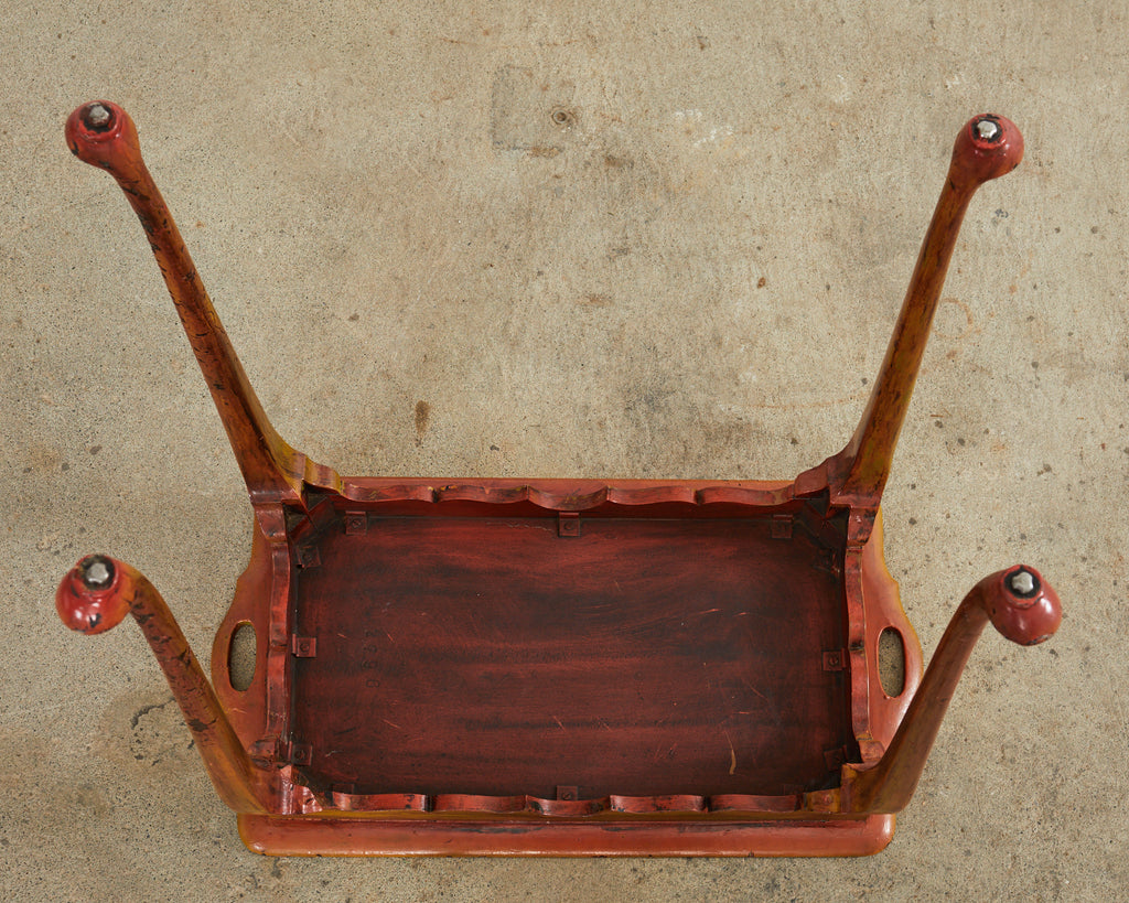 19th Century Queen Anne Style Tray Table Lacquered by Ira Yeager