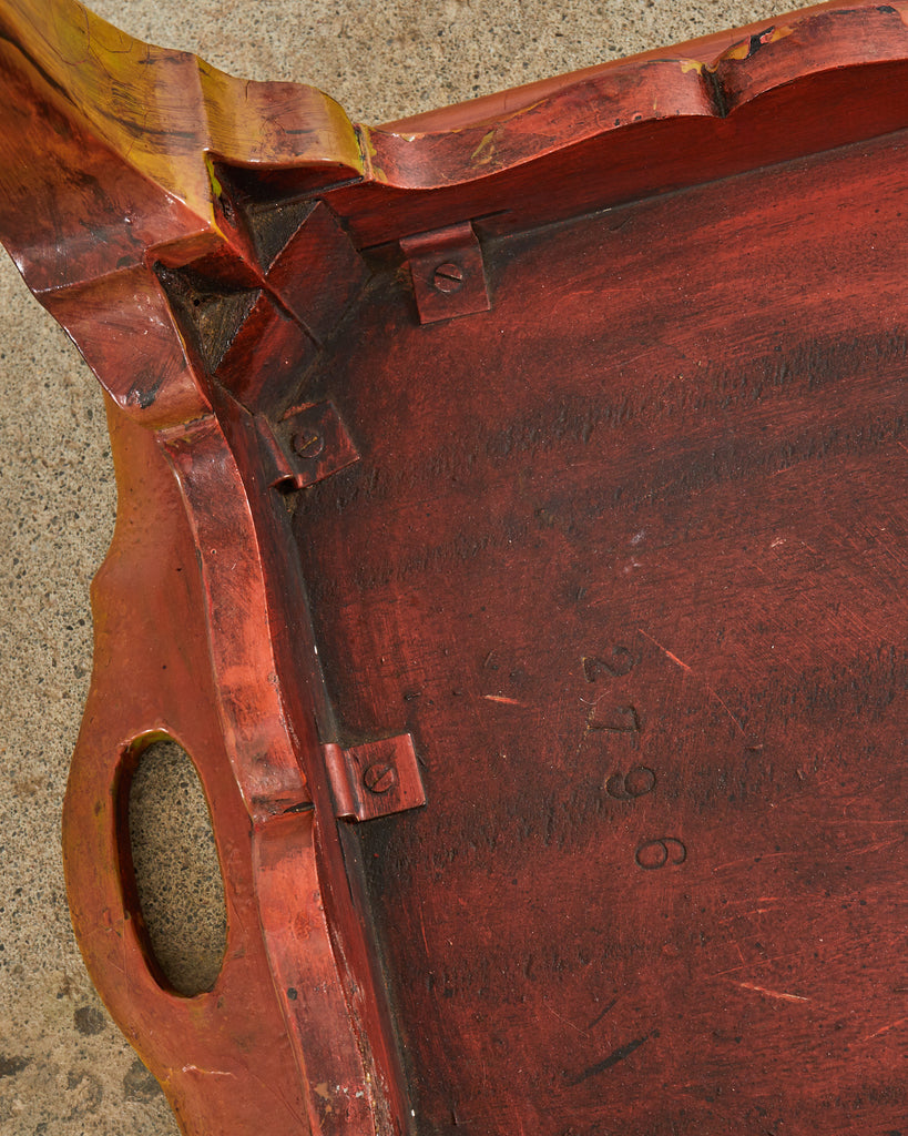 19th Century Queen Anne Style Tray Table Lacquered by Ira Yeager