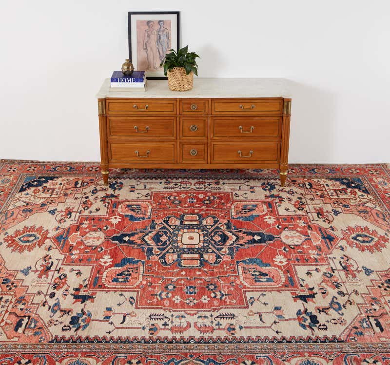 Vintage Persian Heriz Carpet