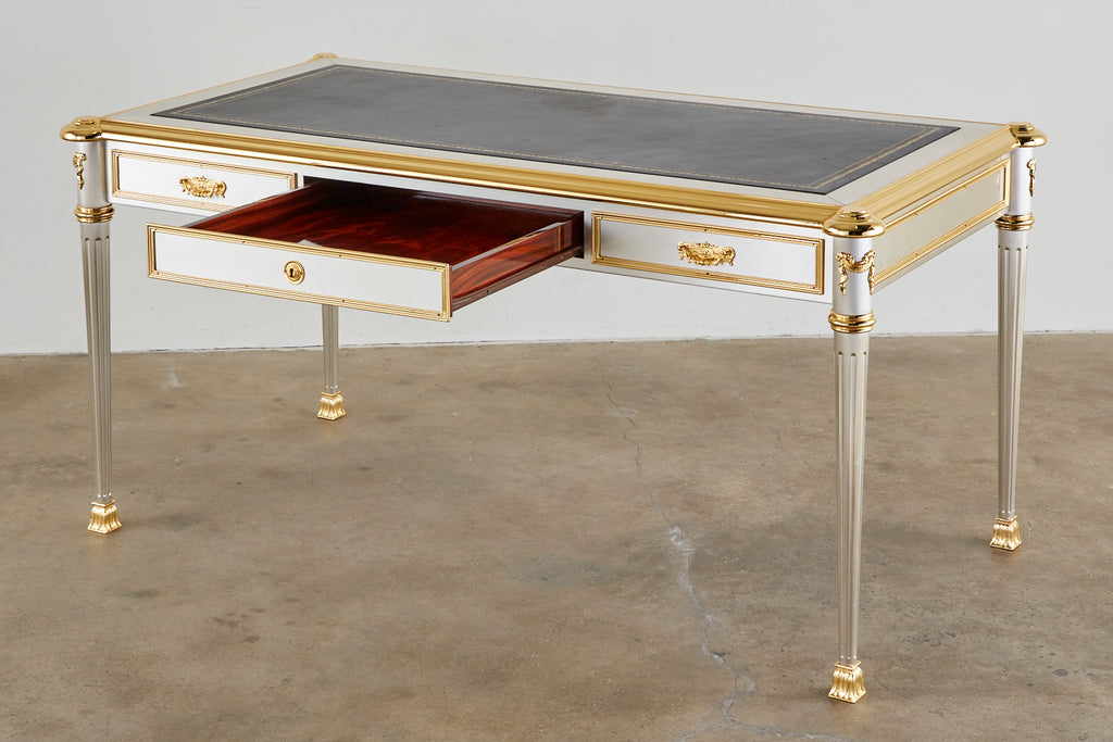 John Vesey Stainless Steel Bronze Neoclassical Desk