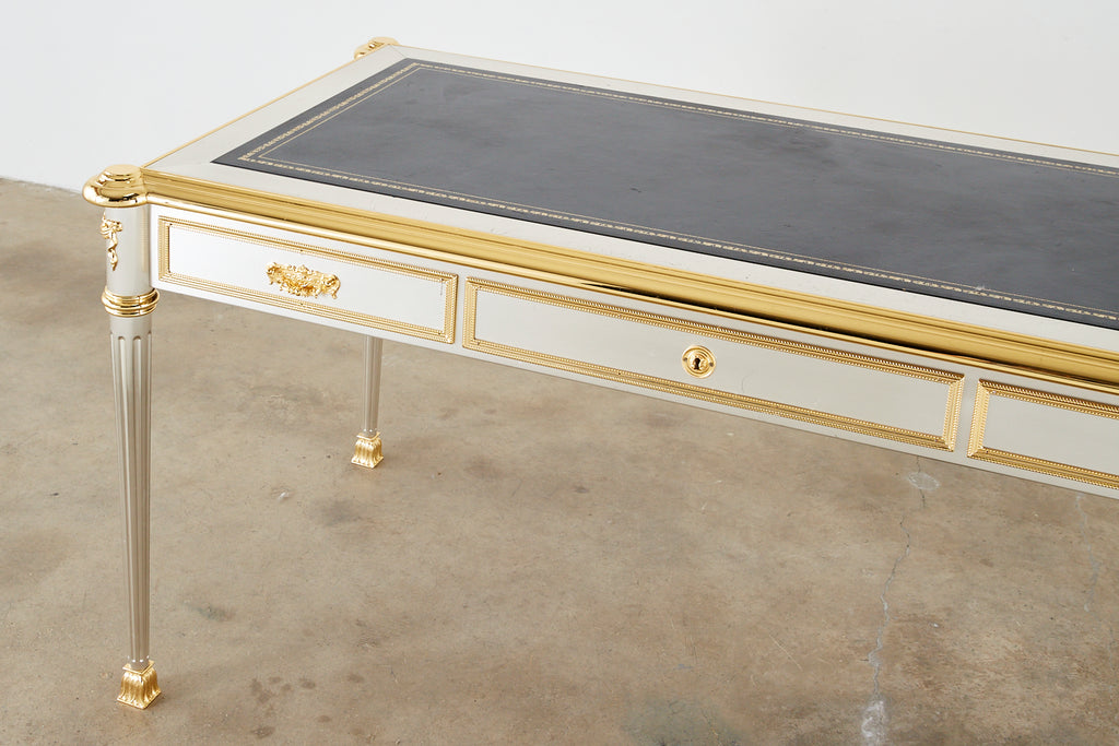 John Vesey Stainless Steel Bronze Neoclassical Desk