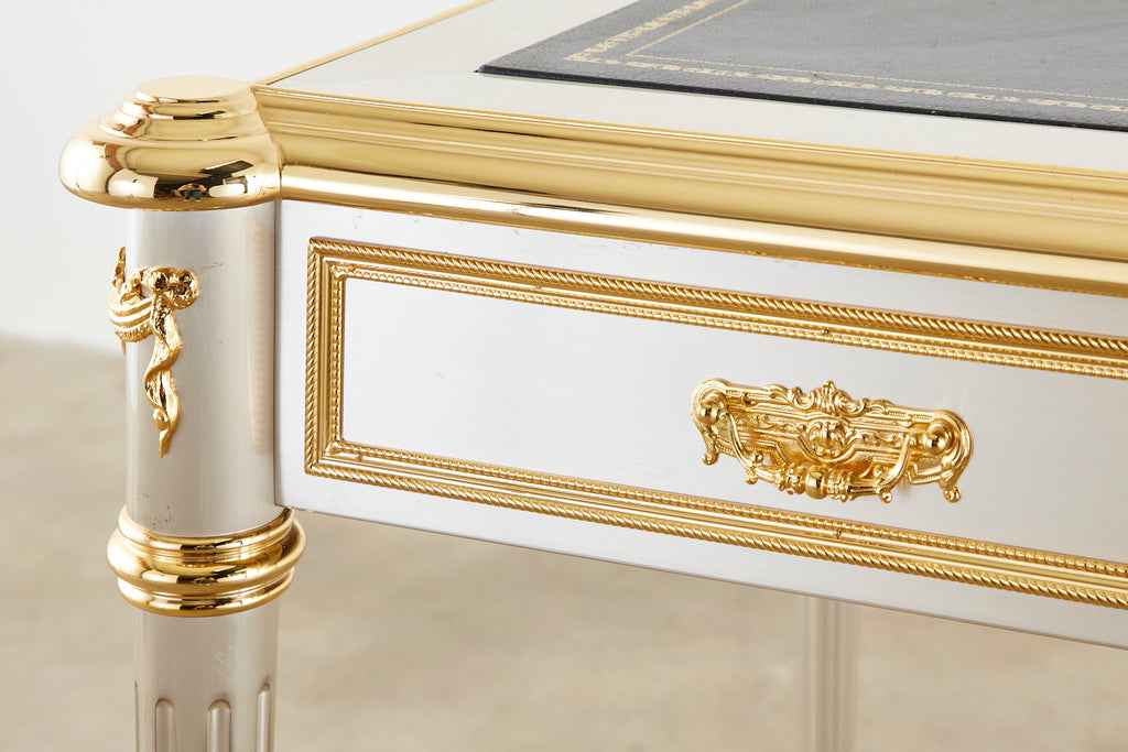 John Vesey Stainless Steel Bronze Neoclassical Desk