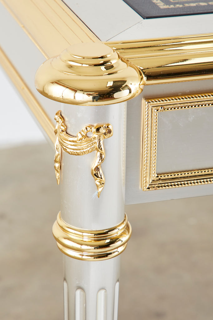 John Vesey Stainless Steel Bronze Neoclassical Desk
