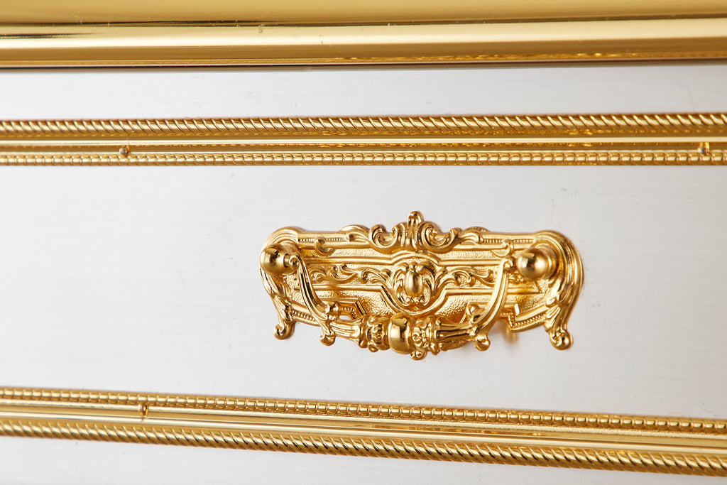 John Vesey Stainless Steel Bronze Neoclassical Desk