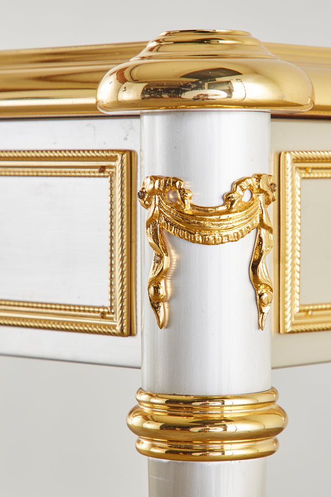 John Vesey Stainless Steel Bronze Neoclassical Desk