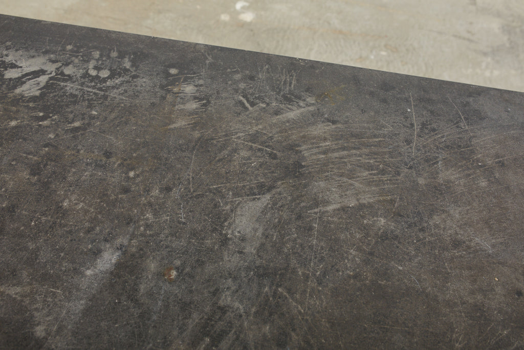 Mid-century Faux Bamboo Iron Slate Top Garden Dining Table