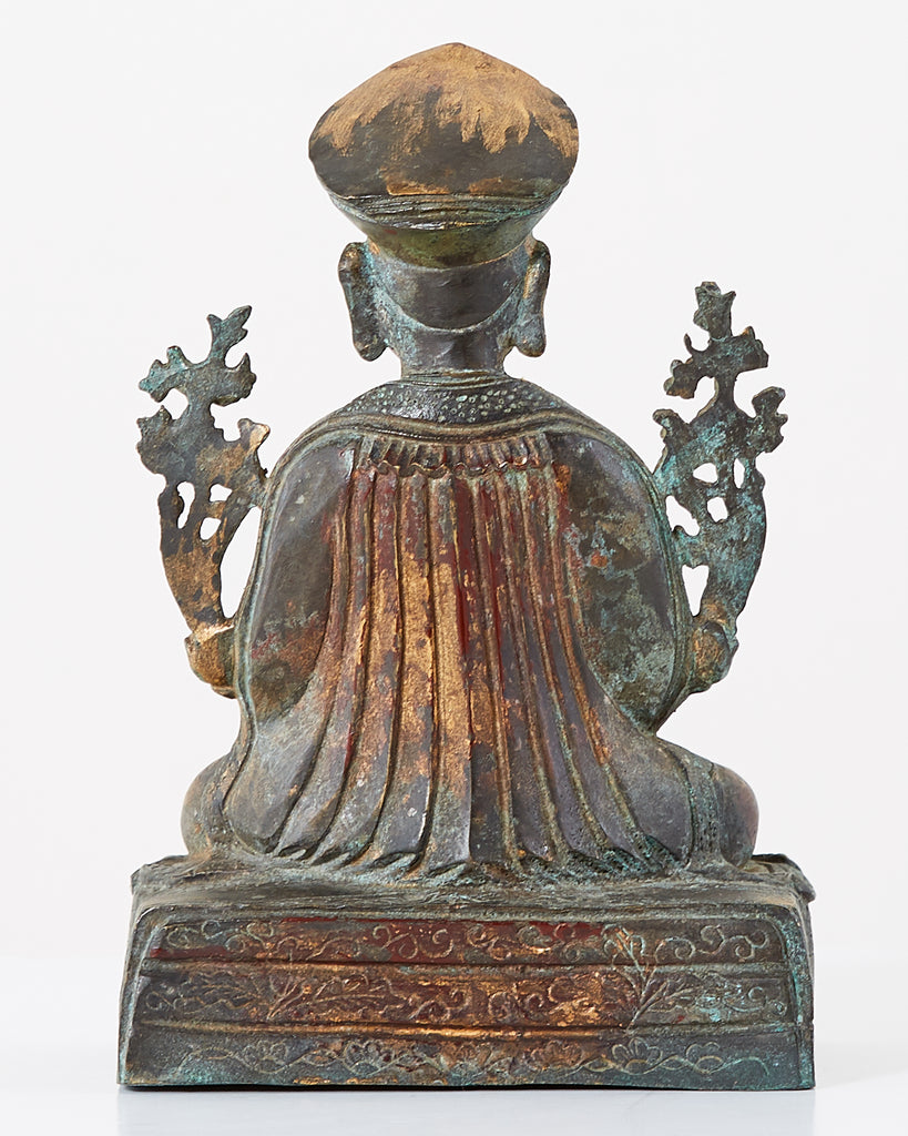 Chinese Ming Style Bronze Metal Seated Buddha