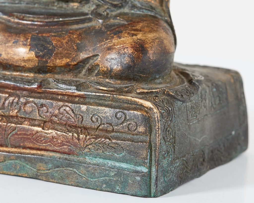 Chinese Ming Style Bronze Metal Seated Buddha