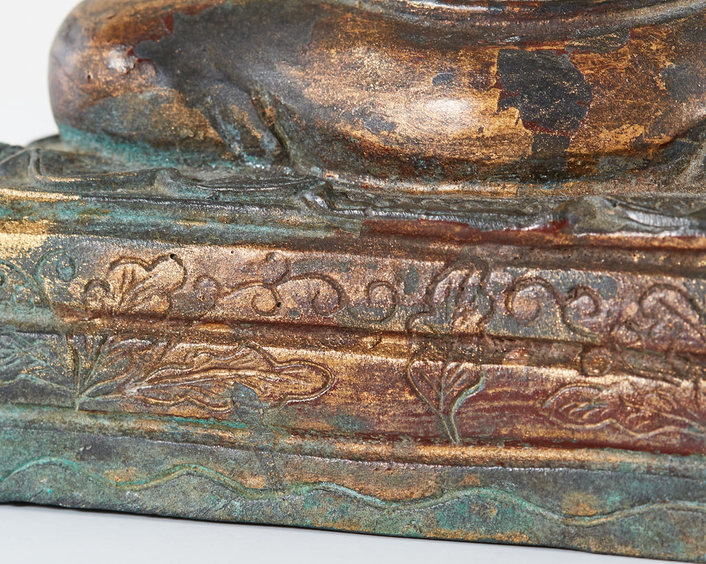 Chinese Ming Style Bronze Metal Seated Buddha