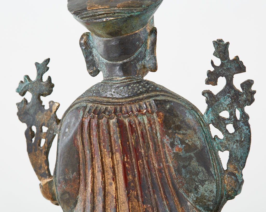 Chinese Ming Style Bronze Metal Seated Buddha