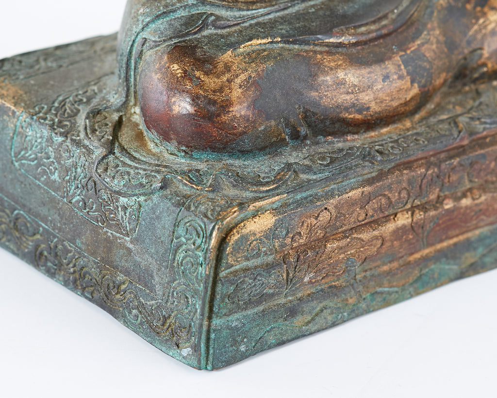 Chinese Ming Style Bronze Metal Seated Buddha