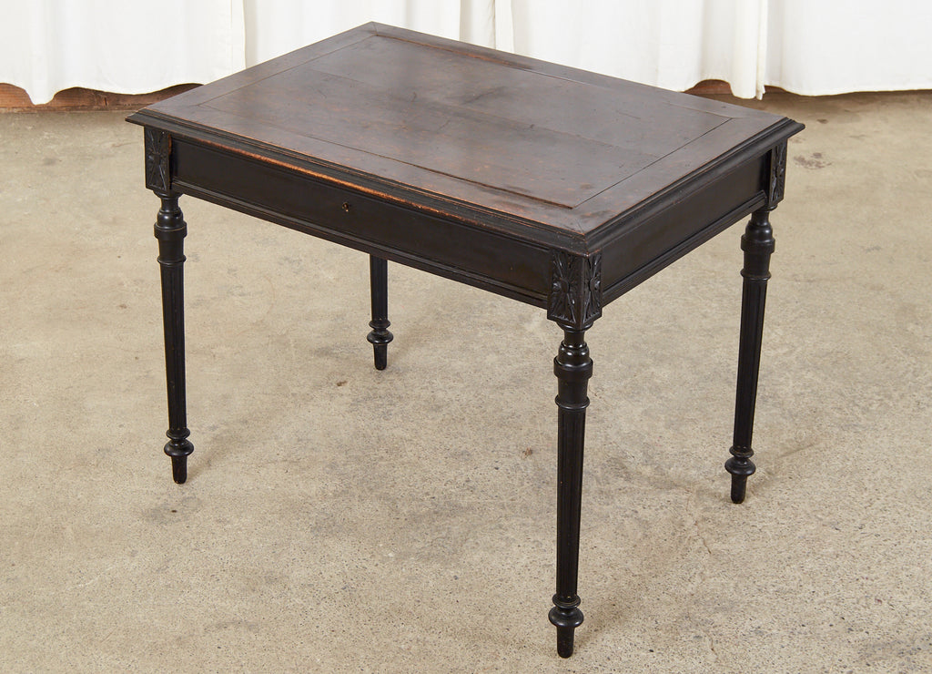 French Louis XVI Style Diminutive Ebonized Writing Table