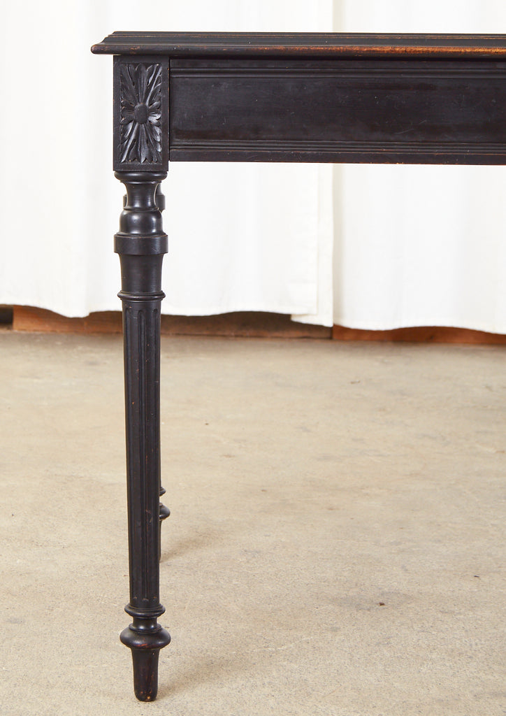 French Louis XVI Style Diminutive Ebonized Writing Table
