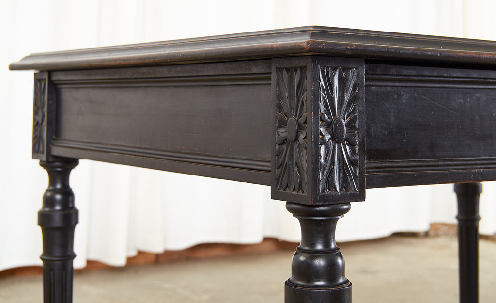 French Louis XVI Style Diminutive Ebonized Writing Table