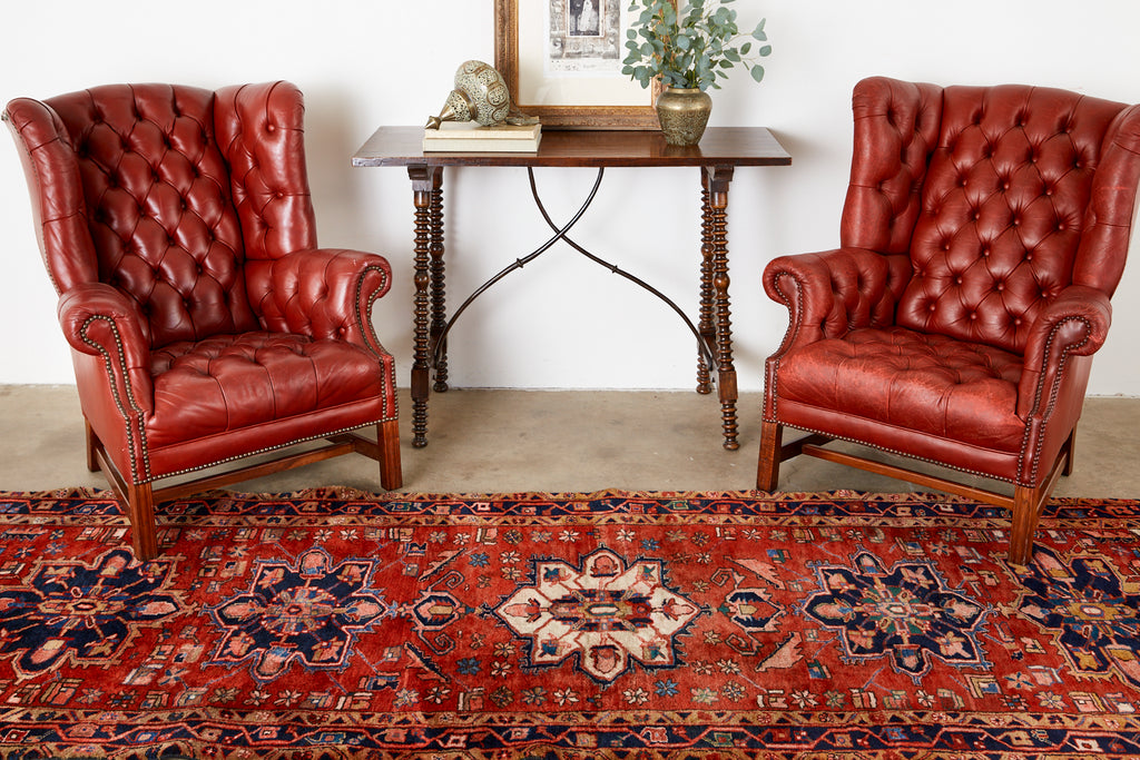 Semi Antique Persian Heriz Tribal Design Runner