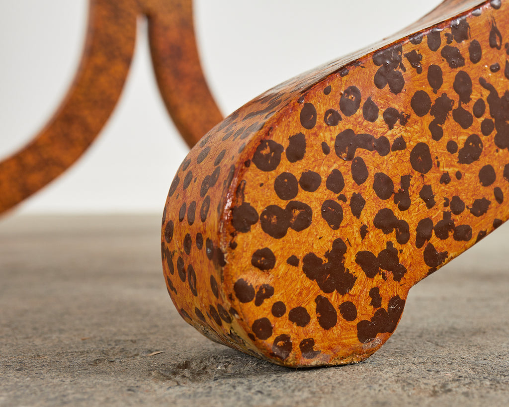 English Regency Style Table Lacquer Speckled by Artist Ira Yeager